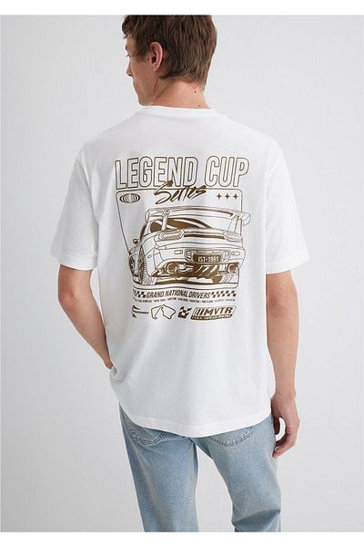 Mavi Printed White T-Shirt Loose Fit / Loose Relaxed Fit 0613032-70057