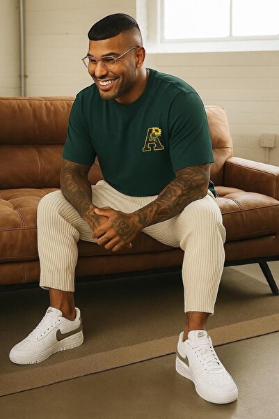 BENROMA Μπλουζάκι Unisex μεγάλου μεγέθους με τυπωμένο γράμμα