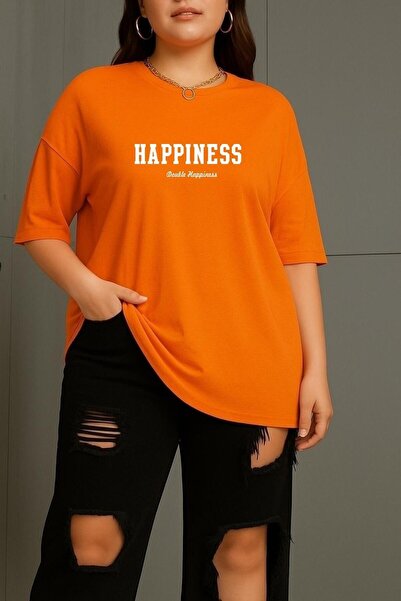 DM DOLCE MORE Plus Size Happiness Printed Unisex T-Shirt