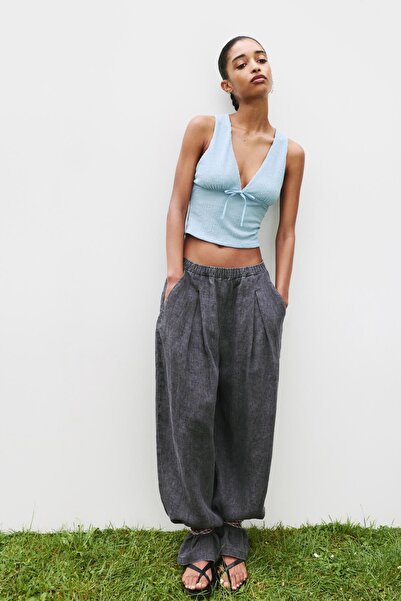 Pull & Bear Rustik bağlamalı üst