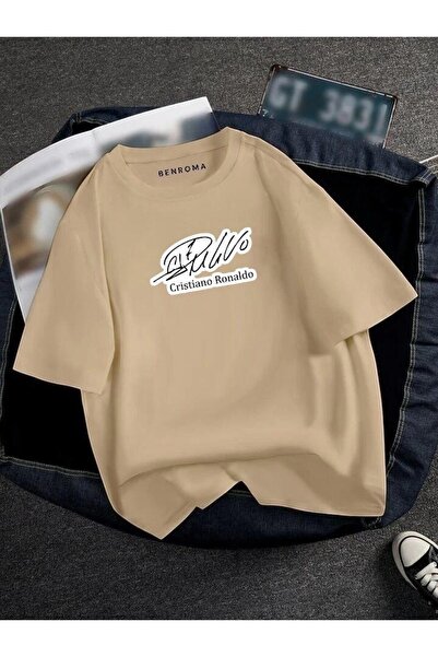 BENROMA Оверсайз футболка з принтом для футболістів, унісекс