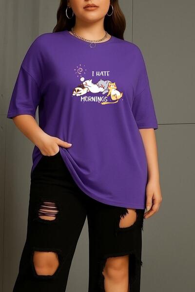 BENROMA Μπλουζάκι Unisex μεγάλου μεγέθους Sleeping Cats