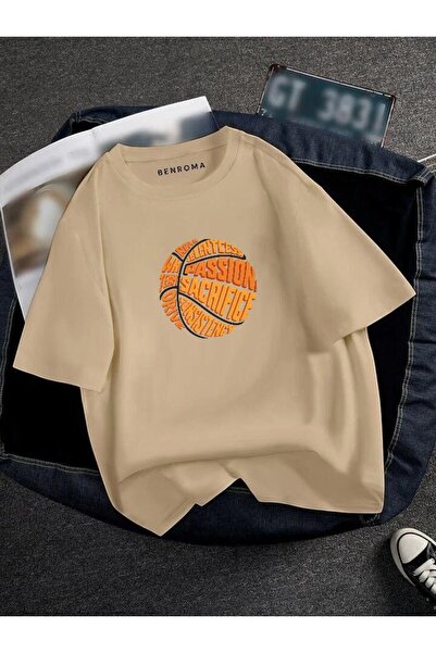 E-ROMA Μπάλα μπάσκετ μεγάλου μεγέθους με στάμπα Unisex Tisort