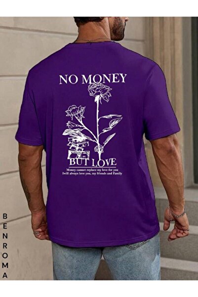 E-ROMA تيشيرت للجنسين مطبوع على الظهر مقاس كبير