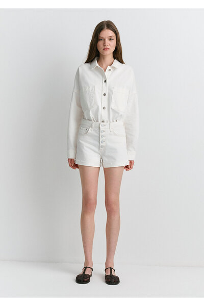 Mavi Fiora 90S Off-White Jean Shorts 1411222-89782