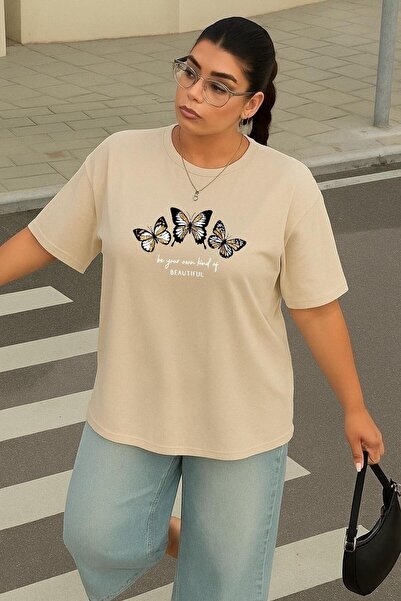 DM DOLCE MORE Plus Size Butterfly Printed Unisex T-Shirt