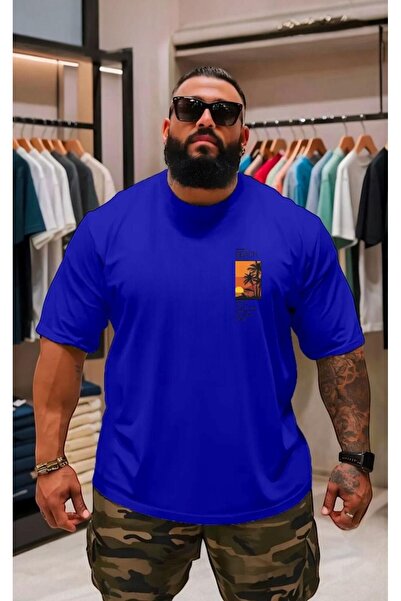 BENROMA Футболка великого розміру з принтом, унісекс