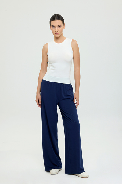 SHEISMONO Ultra Soft Round Neck Sleeveless Blouse Ecru