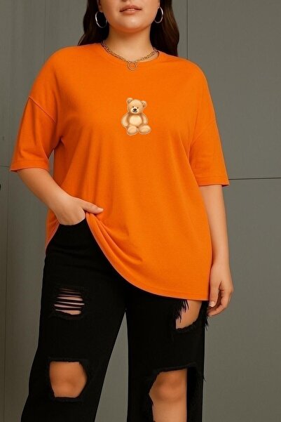 BENROMA Μπλουζάκι Unisex με στάμπα αρκουδάκι σε μεγάλο μέγεθος