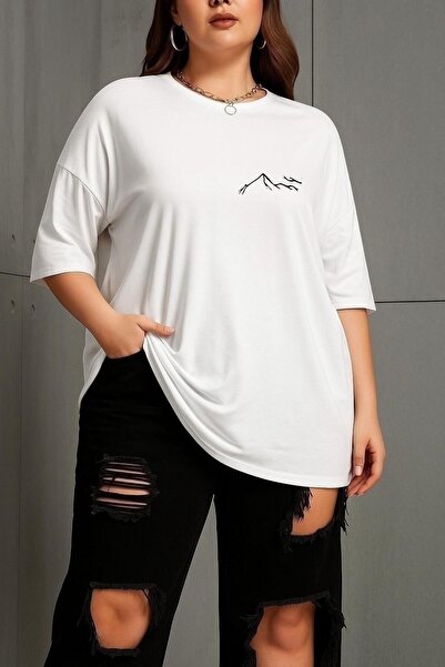 DM DOLCE MORE Plus Size Mountain Printed Unisex T-Shirt