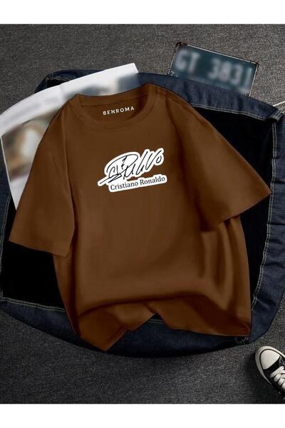 E-ROMA Μπλουζάκι Unisex με στάμπα ποδοσφαιριστή μεγάλου μεγέθους