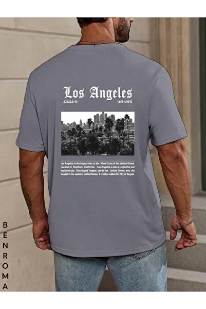 BENROMA Υπερμεγέθη στάμπα Unisex Tisort με στάμπα