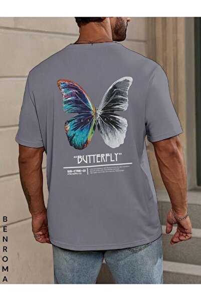 BENROMA Prevelika unisex majica sa leđima Štampano Štampano