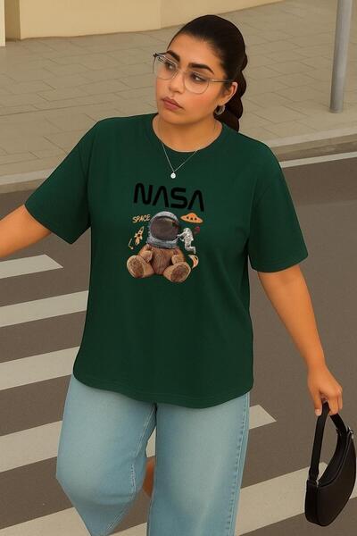 DM DOLCE MORE Large Size Nasa Teddy Bear Printed Unisex T-Shirt