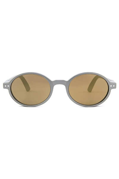 Sun's Good The Oval Gray Gold Mirrored Unisex Sunglasses