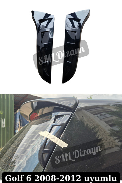 SML Dizayn Volkswagen Golf 6 Arka Cam Kenar Spoiler Çıtası-Bıçakları-Çıtaları...