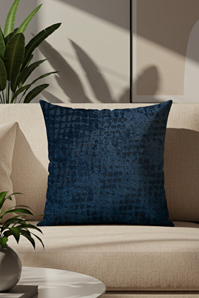 Sezyon Husă de pernă cu model Riva 45×45 albastru noapte