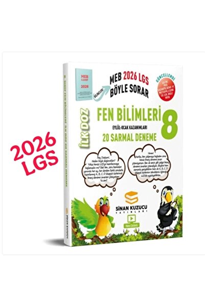 SİNAN KUZUCU YAYINLARI 8. Sınıf | İlk Doz Sarmal Branş Denemeleri FEN BİLİMLERİ ( 2026 LGS )