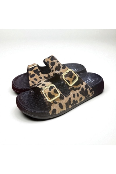 Cozi company Women's Orthopedic Sole Leopard Pattern Comfortable Daily Use and Beach Slippers