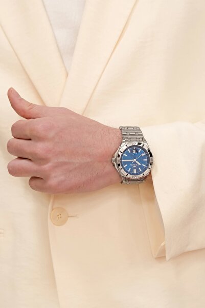 FERRO Gümüş Çelik Kordon Erkek Kol Saati FM43017A-A3 Tüm Fonksiyonlar Aktif 3 ATM Su Geçirmez