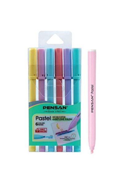 Pensan قلم رصاص ملون من الفيلت بستة ألوان مع طرف مقصوص 99096 (السعر لقطعة واحدة)