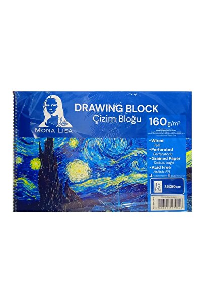 Monalisa CARNET DE DESENE 35x50 SPIRALAT 160 GR 15 YP MN24-3 (PREȚUL ESTE PENTRU 1 BUC.)