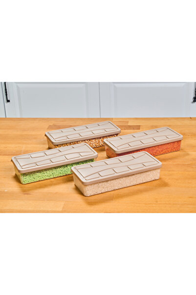 SUPERPUP Storage Container Soft Cover 4 Pieces 2 Lt Beige Freezer, Food Container