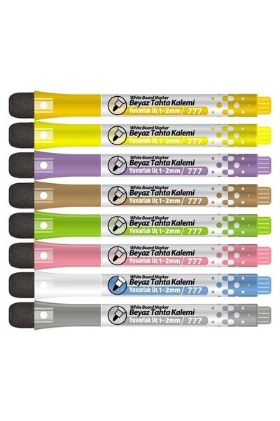 Genel Markalar TAHTA KALEMİ 777 DOLDURULABİLİR 8 RENK MIKNATISLI + SİLGİLİ ( ...