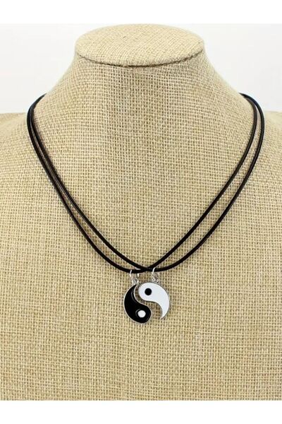 VerdeHome 2 Ying Yang Balance Metal Best Friends Necklace, Lover Necklace, Friendship Necklace