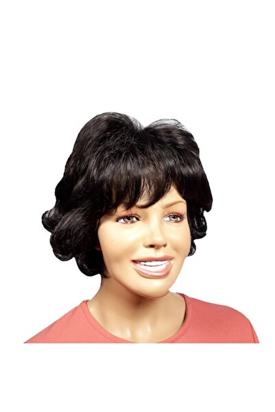 L-line fashion Perucă de damă, fibră sintetică, aspect , maro închis