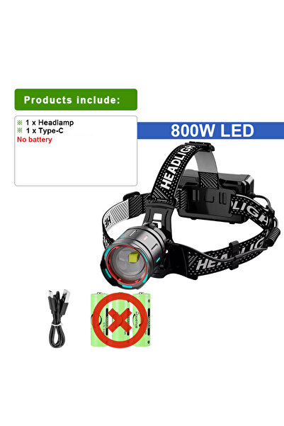 Choice4 مصباح أمامي LED جديد عالي الطاقة 800 واط، بدون بطارية، 500000000 لومن...