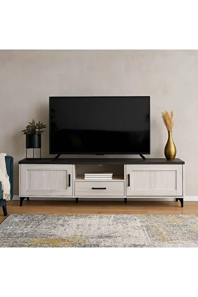 Al Saada Home TV Unit - 160×40×50cm - White