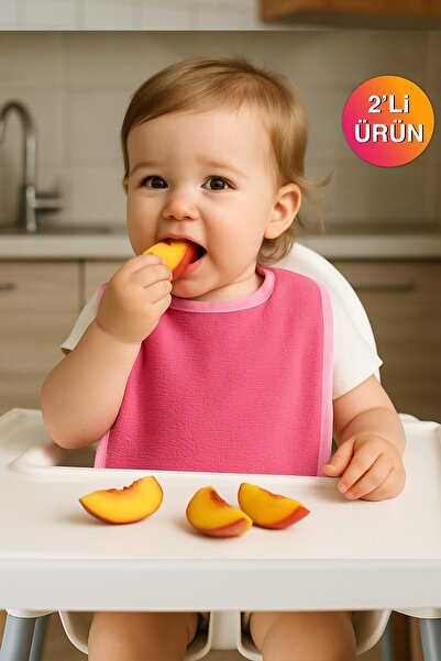 Ender Home CottonVerse 2'li Bebek Mama Önlüğü – Sıvı Geçirmez %100 Pamuk Havl...