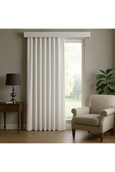 PERDEmarket Krem Saten Güneşlik