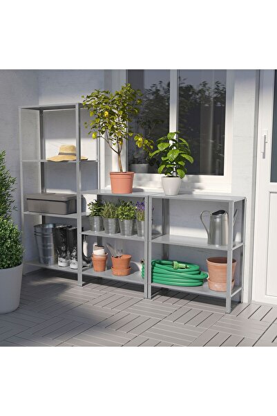 IKEA dış mekan raf ünitesi, şeffaf, 180x27x74-140 cm