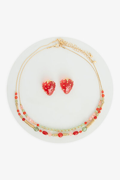 Penti Berry Gold Color Necklace Set