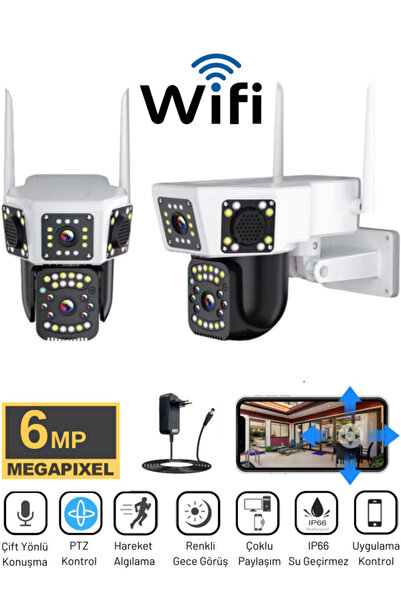 SONREİR 3014 Wifi 6mp Sesli Dual Kamera Ip Güvenlik Kamerası Hareketli Gece Görüşü Kişi Takibi Türkçe