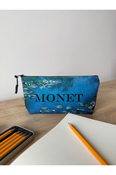 pamukcanta حقيبة مكياج كلود مونيه قابلة للغسل بأبعاد 22 × 12