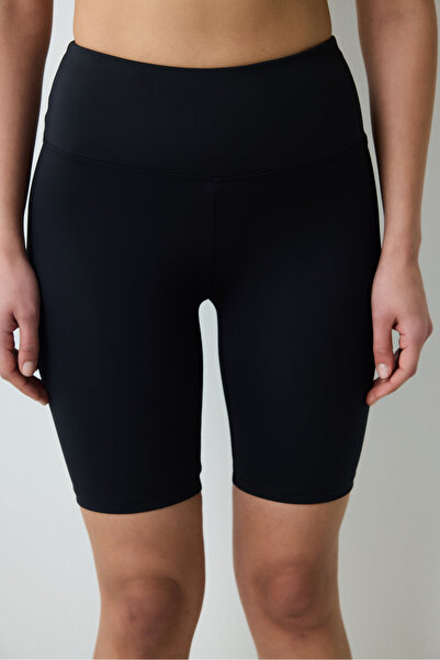 Penti Siyah Smooth Feel Yüksek Bel Bisikletçi (Biker) Kısa Tayt