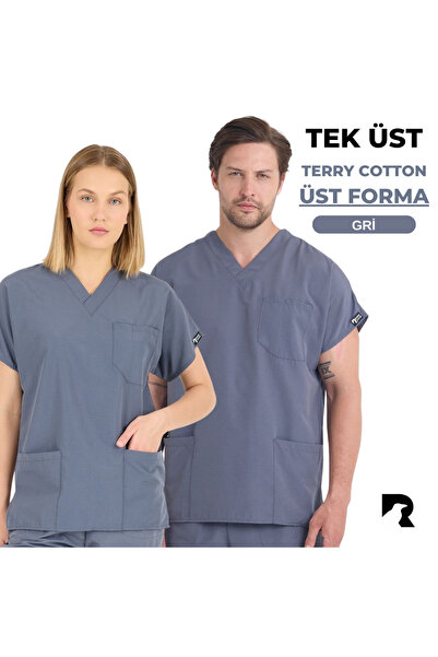 KARGA ÜNİFORMA TEK ÜST FORMA - Unisex Yarasa Kol Hemşire Ve Doktor Forması Ta...