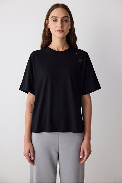 Penti Μαύρο μπλουζάκι Verla με αξεσουάρ ώμου - Συλλογή Saude