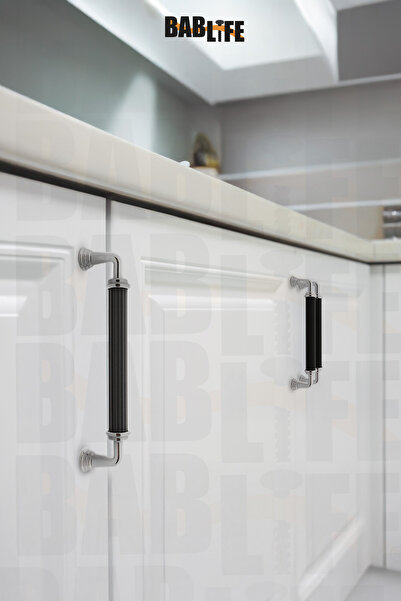 bablife Melis 288mm Black - Chrome Metal Luxury Drawer Cabinet Furniture Handles with All Color Options