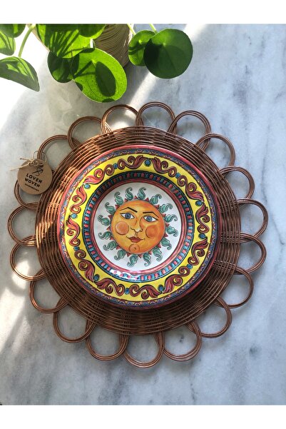 Lovenwoven Papatya Amerikan Servis Supla Rattan Bambu Duvar Dekoru