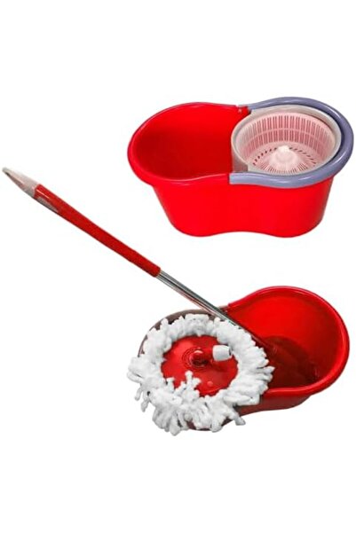 MOONLİGHT 360 Degree Floor Black Spin Mop Bucket Set Spinning Rotating With Cleaning Dry Heads