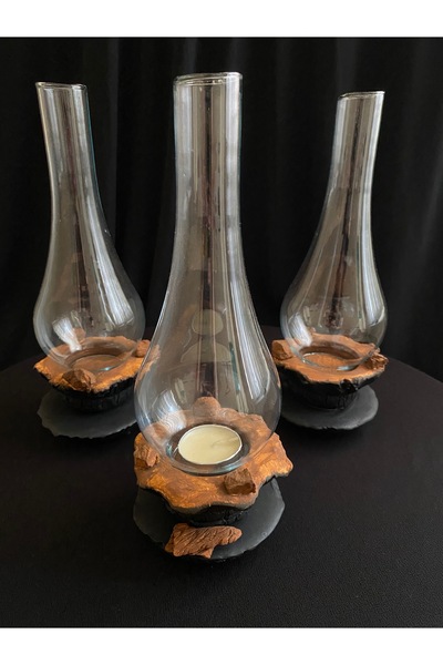 Momi nostaljik eskitme cam mumluk şamdan