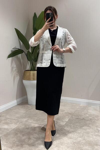 Ekol Large Size Short Crepe Pencil Skirt