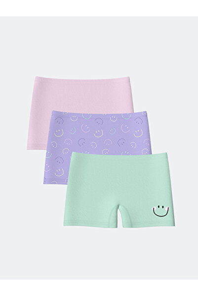 LC Waikiki Τυπωμένο κοριτσίστικο μπόξερ 3 τεμαχίων (S5)