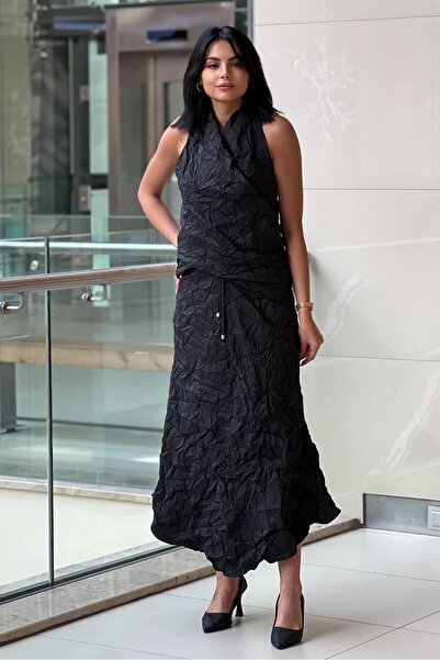 MİANOTTE Mianotte Kırıştırma Yelek Etek Takım