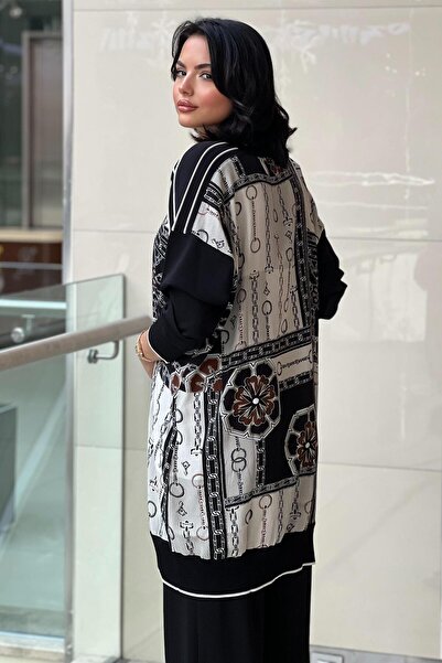 Ghisa Chain Patterned Mercerized Tunik with Sleeves