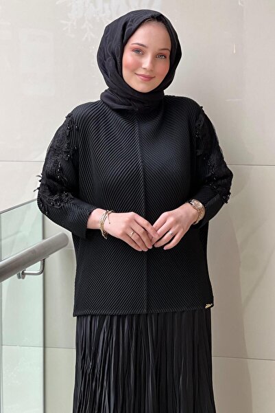 Ghisa Guipure Sleeves Accordion Tunic